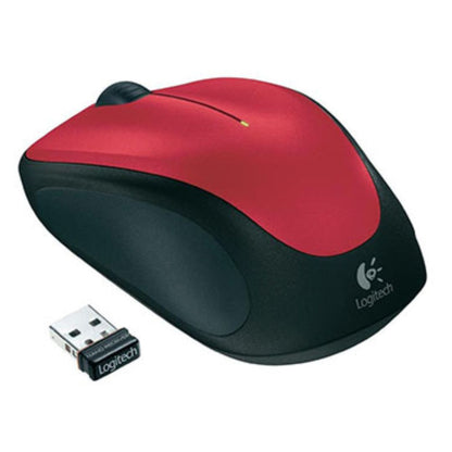 Logitech M235 Wireless Mouse Red Contoured design Glossy Comfort Grip Advanced O