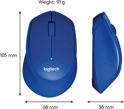 Logitech M331 SILENT PLUS  Wireless Mouse Blue  DPI (Min/Max): 1000±  1-Year Li