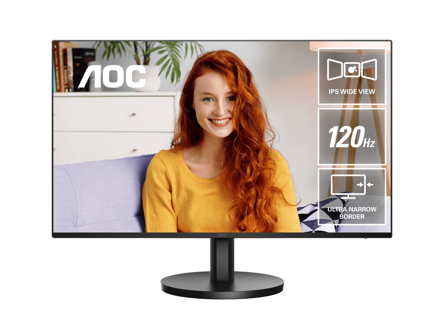 AOC 23.8' 1920 × 1080 FHD. 120Hz. 1ms. 4ms. Anti-Blue Light, USB-C (DP Alt, 65W