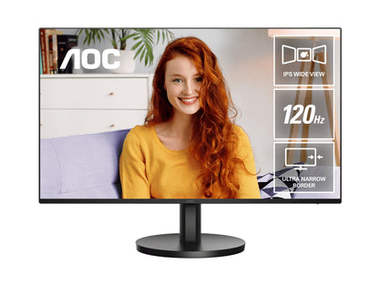 AOC 23.8' IPS 1ms 120hz, Ultra Slim, Speakers, Flicker Free, FHD 1080, VGA, HDMI