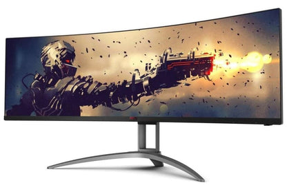 AOC 49' Curved 1800R, 5120X1440 DQHD, 32:9, Adaptive Sync, HDR 400,1ms, 165Hz ,3x HDMI,1x DP,USB-C , Speaker, HAS, KVM ultra wide monitor