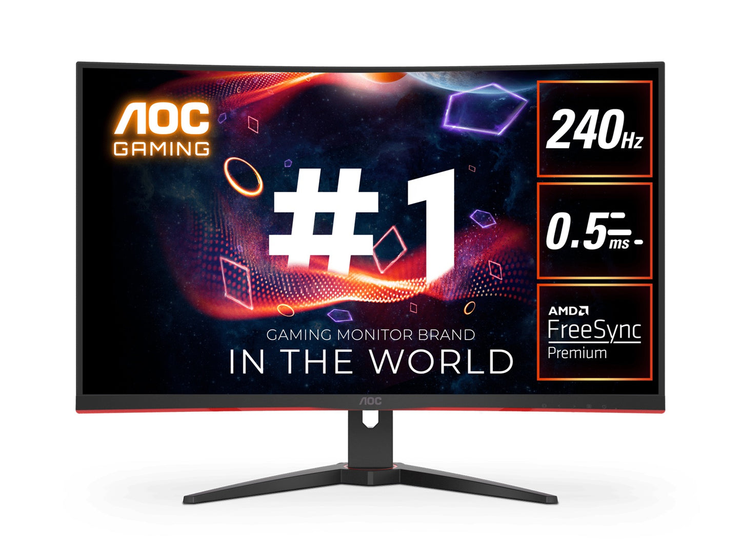 AOC 31.5' Curved 0.5ms 240Hz, FHD 1080 FreeSync Premium, Ultra Narrow Border Gam