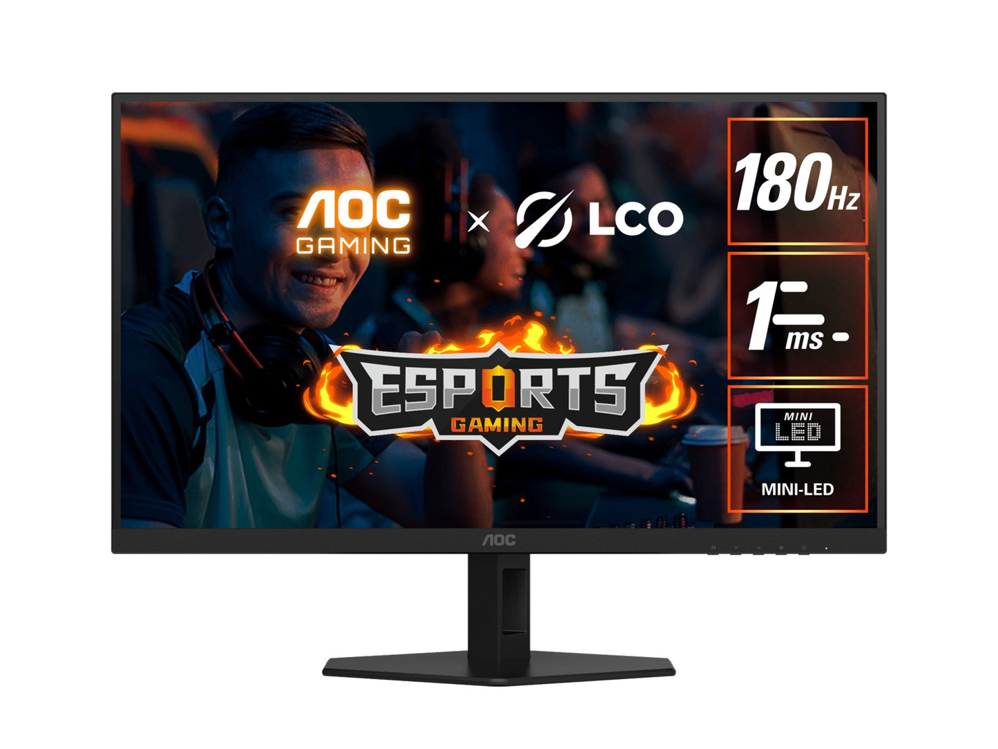 AOC 27' MiniLED 1152 Zones Fast VA QTD, QHD, 180Hz, 1ms, HDR1000,Low input lag,