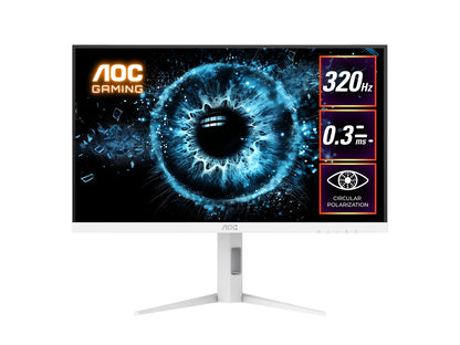 AOC 27' Fast IPS Q27G4SL/WS: 2560Ã—1440 @ 320Hz, 1ms GtG, 350 nits, HDR 450 nits, sRGB 125%, DP 1.4, HDMI 2.1, ergonomic stand, VESA 100mm