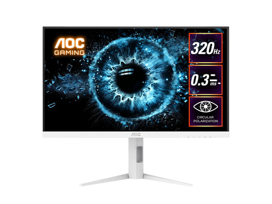 AOC 27' Fast IPS Q27G4SL/WS: 2560Ã—1440 @ 320Hz, 1ms GtG, 350 nits, HDR 450 nits, sRGB 125%, DP 1.4, HDMI 2.1, ergonomic stand, VESA 100mm
