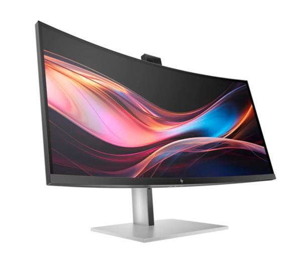 HP Series 7 Pro 734PM 34' Curved 3K WQHD Thunderbolt IPS Conferencing Monitor 3440x1440 21:9 5ms Height Adjust Tilt Swivel Pivot Webcam Speaker USB-C
