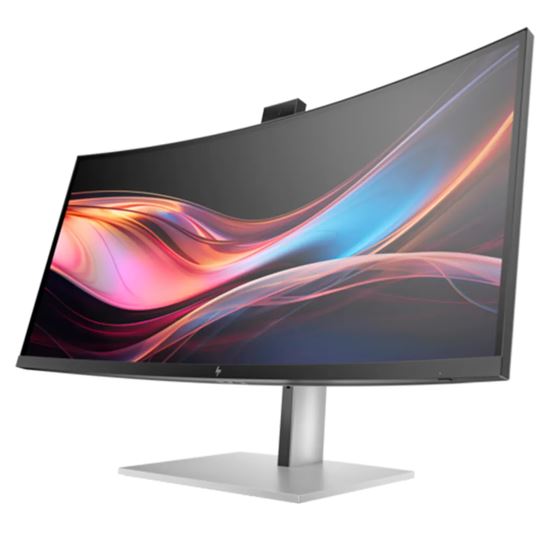 HP Series 7 Pro 734PM 34' Curved 3K WQHD Thunderbolt IPS Conferencing Monitor 3440x1440 21:9 5ms Height Adjust Tilt Swivel Pivot Webcam Speaker USB-C