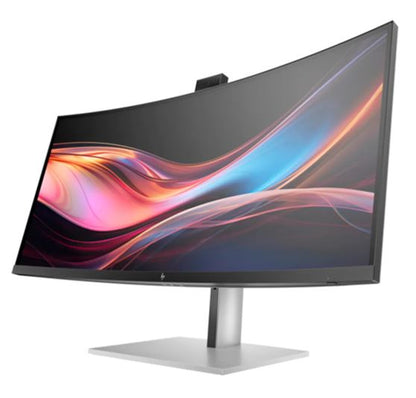 HP Series 7 Pro 734PM 34' Curved 3K WQHD Thunderbolt IPS Conferencing Monitor 3440x1440 21:9 5ms Height Adjust Tilt Swivel Pivot Webcam Speaker USB-C