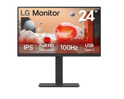 LG 24' IPS FHD 1920 x 1080, USB-C (PD65w) 100Hz 5ms, AMD FreeSync 16:9 Tilt/Heig