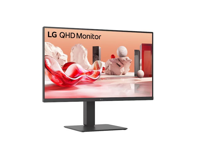 LG 27' QHD IPS Monitor, 2560x1440, HDR10, 99% sRGB, 75â€¯Hz, integrated power, adjustable stand (tilt/height/swivel/pivot), Flicker Safe & Reader Mode