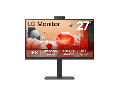 LG 27' IPS FHD 1920 x 1080, Webcam, USB-C (PD65w) 100Hz 5ms, AMD FreeSync 16:9 T