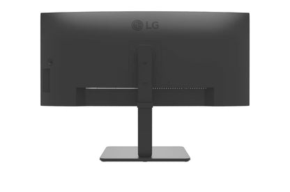 LG 34' UltraWide QHD Curved IPS Monitor with HDR10, sRGB 99%, USB-C PD 90W, RJ45, built-in speakers, and tilt/height/swivel adjustable stand