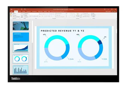 LENOVO ThinkVision M14D 14' 2.2K WLED IPS USB-C Portable Monitor 2240x1140 6ms 1500:1 100% sRGB Anti-glare 2xUSB-C DP Tilt Height Adjust VESA 0.6kg