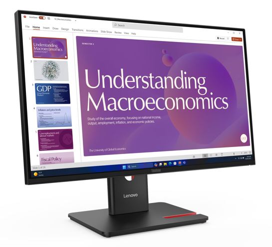 LENOVO ThinkVision T24D-40 23.8'/24' 120Hz FHD IPS Monitor USB-C Dock 100W DP Height Adjust Tilt Swivel Pivot HDMI DP LAN 4xUSB VESA ~62CDGAR6AU