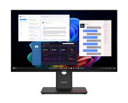 LENOVO ThinkVision T27UD-40 27' UHD IPS Monitor 3840 x 2160 4ms 16:9 Anti-Glare Height Adjustable Tilt Swivel Pivot PD 100W USB-C Hub LAN DP HDMI VESA