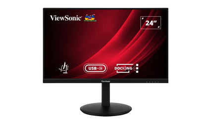 ViewSonic 24' Full HD Ergonomic Docking Monitor with USB-C 65w, USB 3.2 Hub, 100