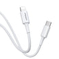 Pisen Mr White Lightning to USB-C PD Fast Charge Cable (2M) White - 3A, Support Data Sync, Durable, Easy to insert, Apple iPhone,iPad,MacBook