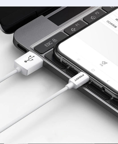 PISEN USB-C to USB-A Cable (1M) White -Data Transfer 480Mbps,Durable and Flexible,Samsung Galaxy,Apple iPhone,iPad,MacBook,Google,OPPO,Nokia