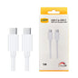USP USB-C to USB-C 60W Mini Cable (1M) White - 3A , Fast Charge, High Performance, Durable, 8K Bend, Samsung Galaxy,Apple iPhone,iPad,MacBook,Google