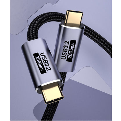 Pisen Braided USB-C to USB-C (3.2 Gen2) Charge & Video (8K@60Hz) Cable (1M) Blac
