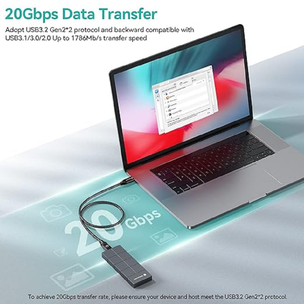 Pisen Braided USB-C to USB-C (3.2 Gen2) Charge & Video (8K@60Hz) Cable (1M) Blac