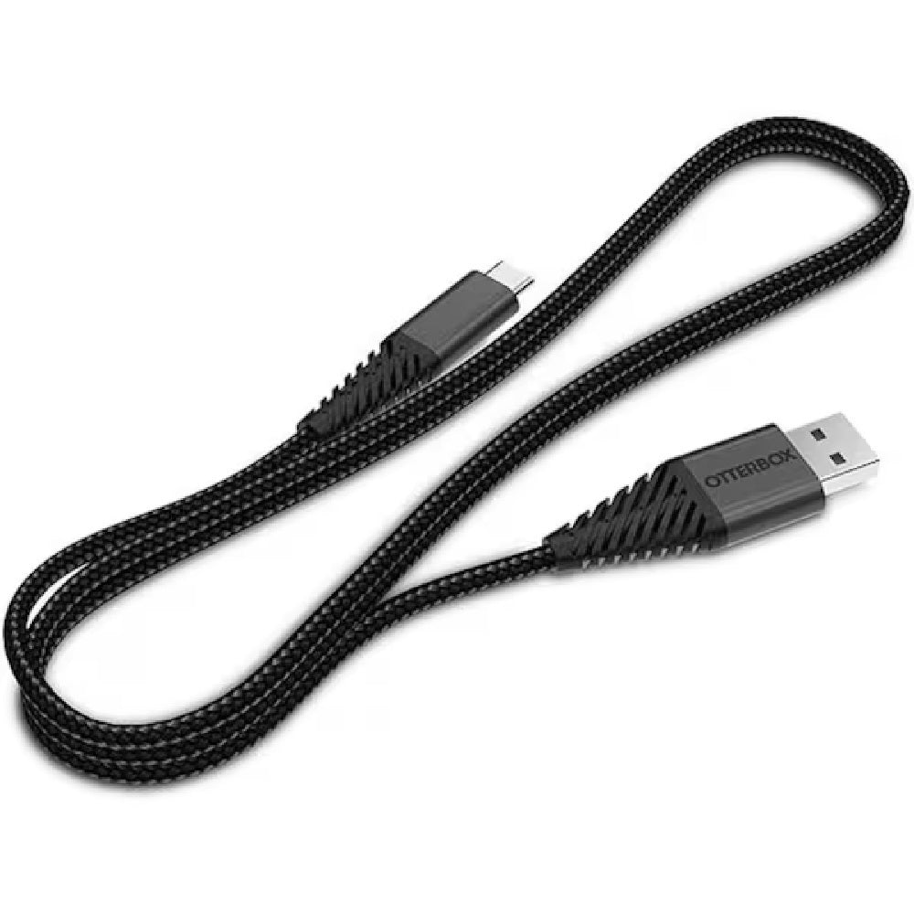 OtterBox USB-C to USB-A Cable (1M) - Black (78-51411), Samsung Galaxy,Apple iPhone,iPad,MacBook,Google,OPPO,Nokia, 2 Years Warranty