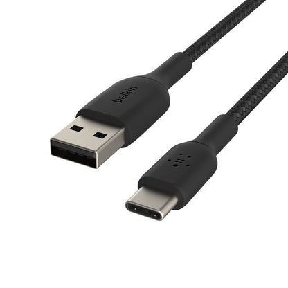 Belkin BoostCharge Braided USB-C to USB-A Cable 2M - Black (CAB002BT2MBK),15W, 4
