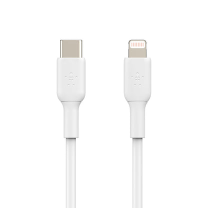 Belkin BoostCharge Lightning to USB-C Cable (1M) - White (CAA003bt1MWH), 3A/18W,480Mbps,25K+ Bends, Apple iPhone/iPad, MFi-Certified, 2 Years Warranty