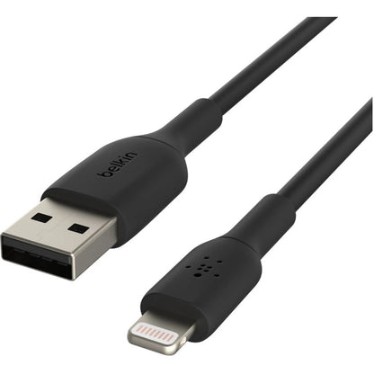 Belkin BoostCharge Lightning to USB-A Cable (2M) - Black (CAA001bt2MBK), 2.4A/12W, 480Mbps, 25K+ Bend, Apple iPhone, MFI-Certified, 2 Years Warranty