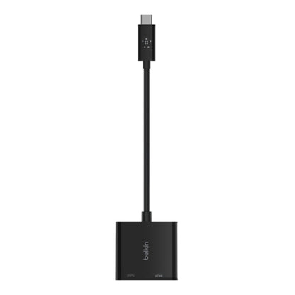 Belkin USB-C to HDMI + Charge Adapter + USB-C  Cable (13CM) - Black (AVC002btBK), 60W, Supports Video Resolutions up to 4K, 2 Years Warranty