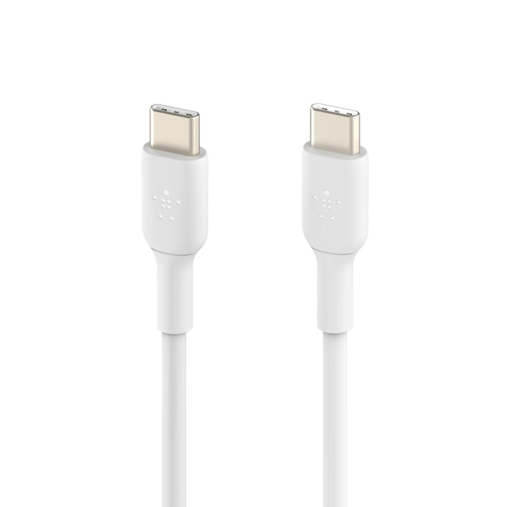 Belkin BoostCharge USB-C to USB-C Cable (2M) - White (CAB003bt2MWH), 3A/60W, 480Mbps, 25K+ Bends, Samsung Galaxy, USB-IF Certified,2 Years Warranty
