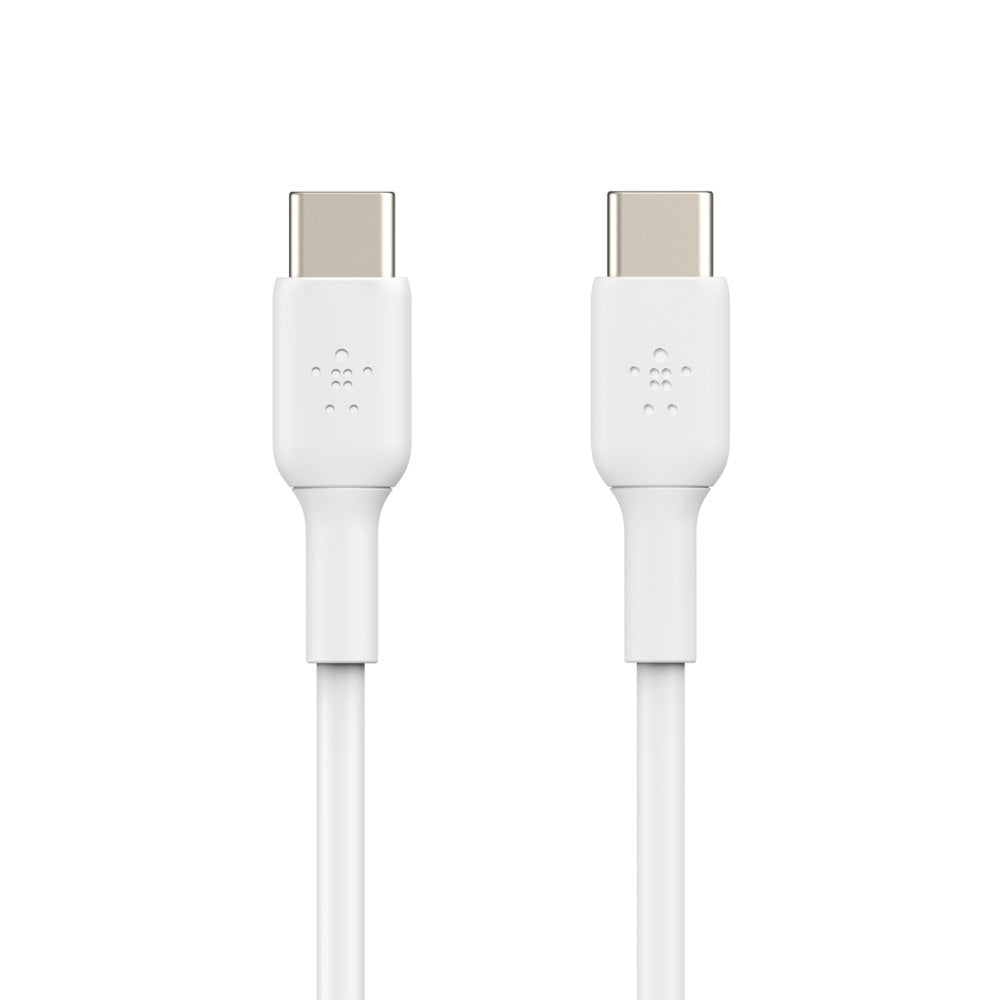 Belkin BoostCharge USB-C to USB-C Cable (2M) - White (CAB003bt2MWH), 3A/60W, 480Mbps, 25K+ Bends, Samsung Galaxy, USB-IF Certified,2 Years Warranty