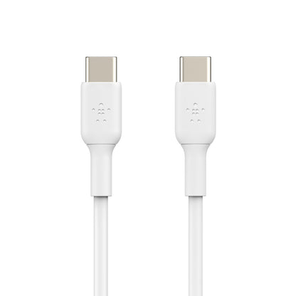 Belkin BoostCharge USB-C to USB-C Cable (2M) - White (CAB003bt2MWH), 3A/60W, 480Mbps, 25K+ Bends, Samsung Galaxy, USB-IF Certified,2 Years Warranty
