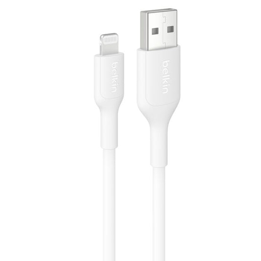 Belkin BoostCharge Lightning to USB-A Cable (1M) - White (CAA019fq1MWH), 2.4A/15W, 480Mbps, 300K+ Bends, Apple iPhone, iPad, 2 Years Warranty