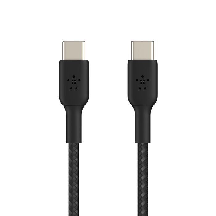 Belkin BoostCharge Braided USB-C to USB-C Cable (0.15M) - Black (CAB004bt0MBK),