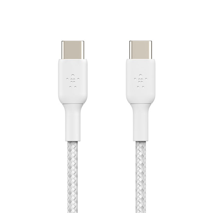 Belkin BoostCharge Braided USB-C to USB-C Cable (1m/3.3ft) - White (CAB004bt1MWH