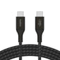 Belkin BoostCharge Braided USB-C to USB-C PD 3.1 Cable (2M) - Black (CAB015bt2Mbk), 5A/240W, 480Mbps, 30K+ Bends, Apple iPhone, 2 Years Warranty