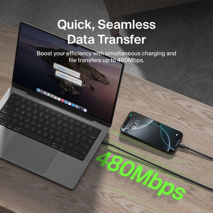 Belkin BoostCharge Pro Braided USB-C to USB-A Cable (1M) - Black (CAB022fq1MBK), 3A/15W, 480Mbps, 350K+ Bends, Apple,USB-IF Certified,2 Years Warranty