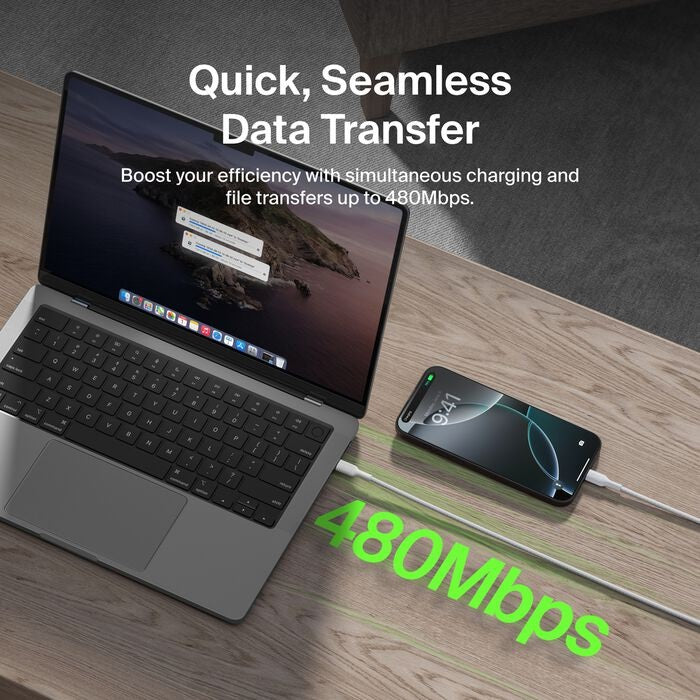 Belkin BoostCharge Pro Braided USB-C to USB-A Cable (1M) - White (CAB022fq1MWH), 3A/15W, 480Mbps, 350K+ Bends, Apple,USB-IF Certified,2 Years Warranty