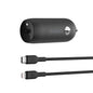 Belkin BoostCharge 30W USB-C PD Car Charger + Lightning to USB-C Cable (1M) - Black (CCA004bt1MBK-B5), Compact Design,USB-IF Certified,2 Years Waranty