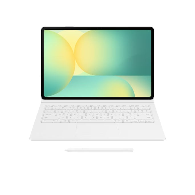 Samsung Galaxy Tab S10 FE+ Book Cover Keyboard with Trackpad - White(EF-DX625UWEGWW), Magnetic, Effortless Comes In 150Â°, AI Key, 6 Months Warranty