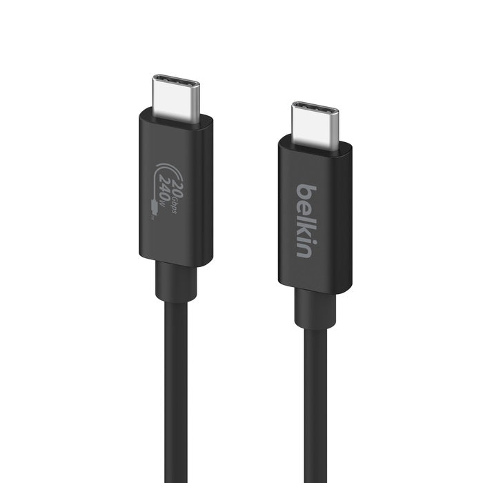 Belkin Connect USB4 Cable, 240W 20Gbps 2m, Black - (INZ004BT2MBK), Thunderbolt 4