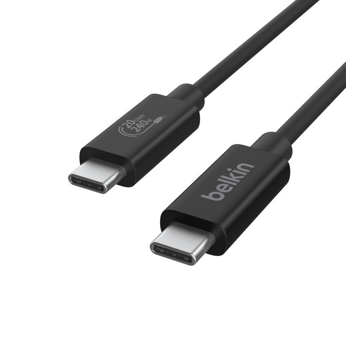Belkin Connect USB4 Cable, 240W 20Gbps 2m, Black - (INZ004BT2MBK), Thunderbolt 4