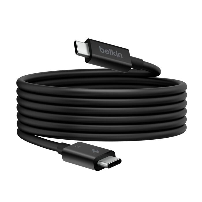 Belkin Connect Thunderbolt 5 USB-C to USB-C Cable (1M) - Black (INZ005fq1MBK), 5A/240W, 80Gbps, 8K or 4K@540Hz, Durable, 2 Years Warranty