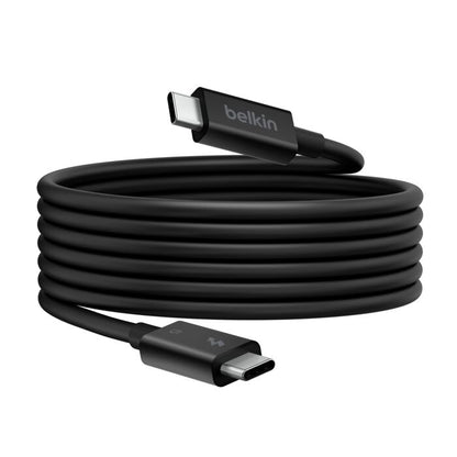 Belkin Connect Thunderbolt 5 USB-C to USB-C Cable (1M) - Black (INZ005fq1MBK), 5A/240W, 80Gbps, 8K or 4K@540Hz, Durable, 2 Years Warranty