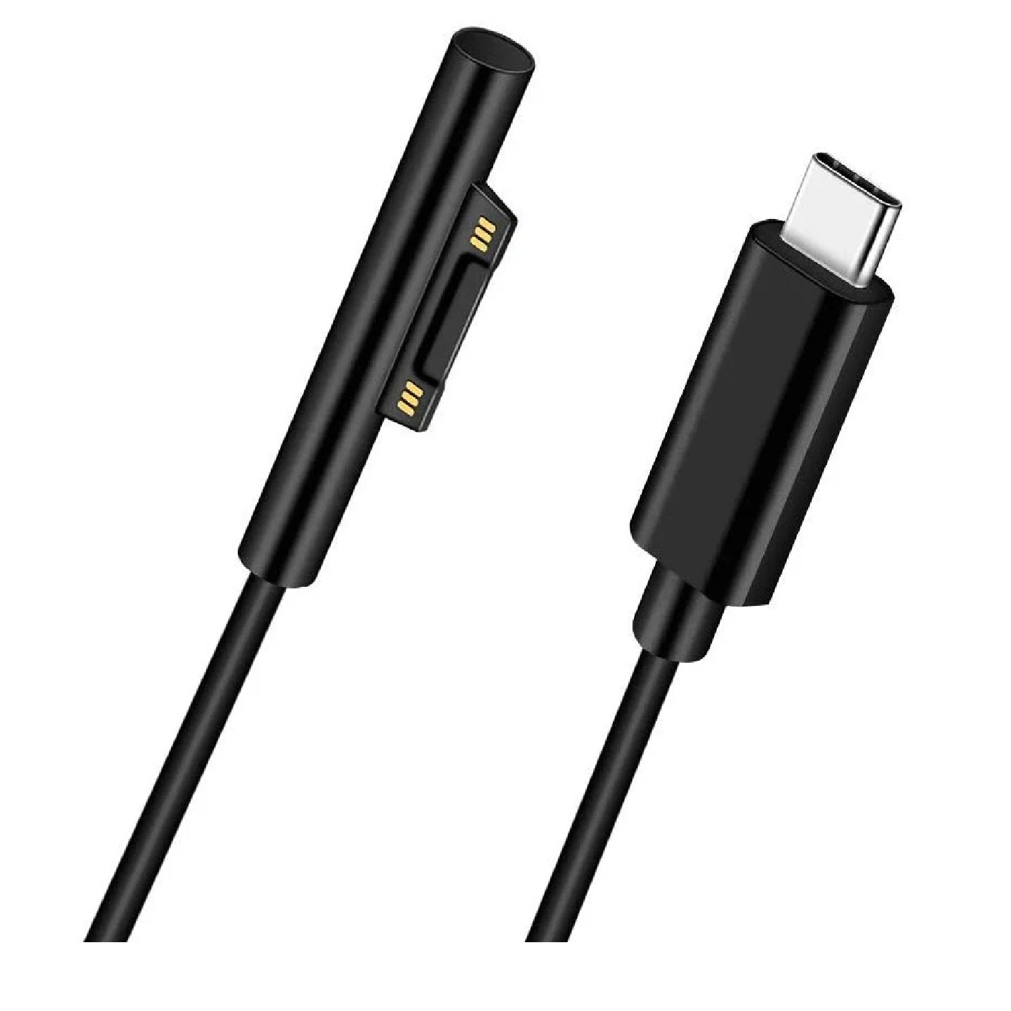 USP USB-C To Microsoft Surface Laptop Cable (1.5M) Black - 3A, Surface Pro, Surface Go, Surface Book, Magnetic Connection, Support USB-PD
