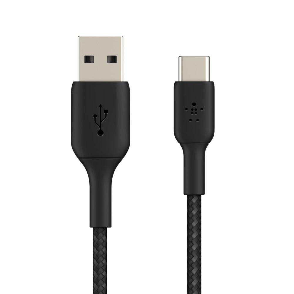 Belkin BoostCharge Braided USB-C to USB-A Cable (3M) - Black (CAB002bt3MBK), 15W
