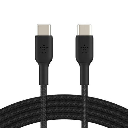 Belkin BoostCharge Braided USB-C to USB-C Cable (1M) - Black (CAB004bt1MBK), 60W