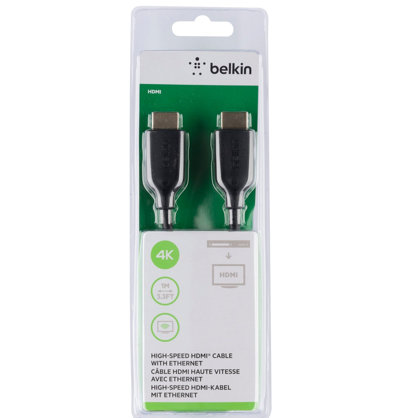 Belkin High Speed HDMI Cable with Ethernet 4K/Ultra HD Compatible (1M) - Black(F