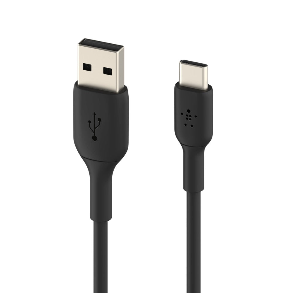 Belkin BoostCharge USB-C to USB-A Cable (1M) - Black (CAB001bt1MBK), 3A/15W, 480Mbps, 25K+ Bend, Samsung Galaxy, USB-IF Certified, 2 Years Warranty